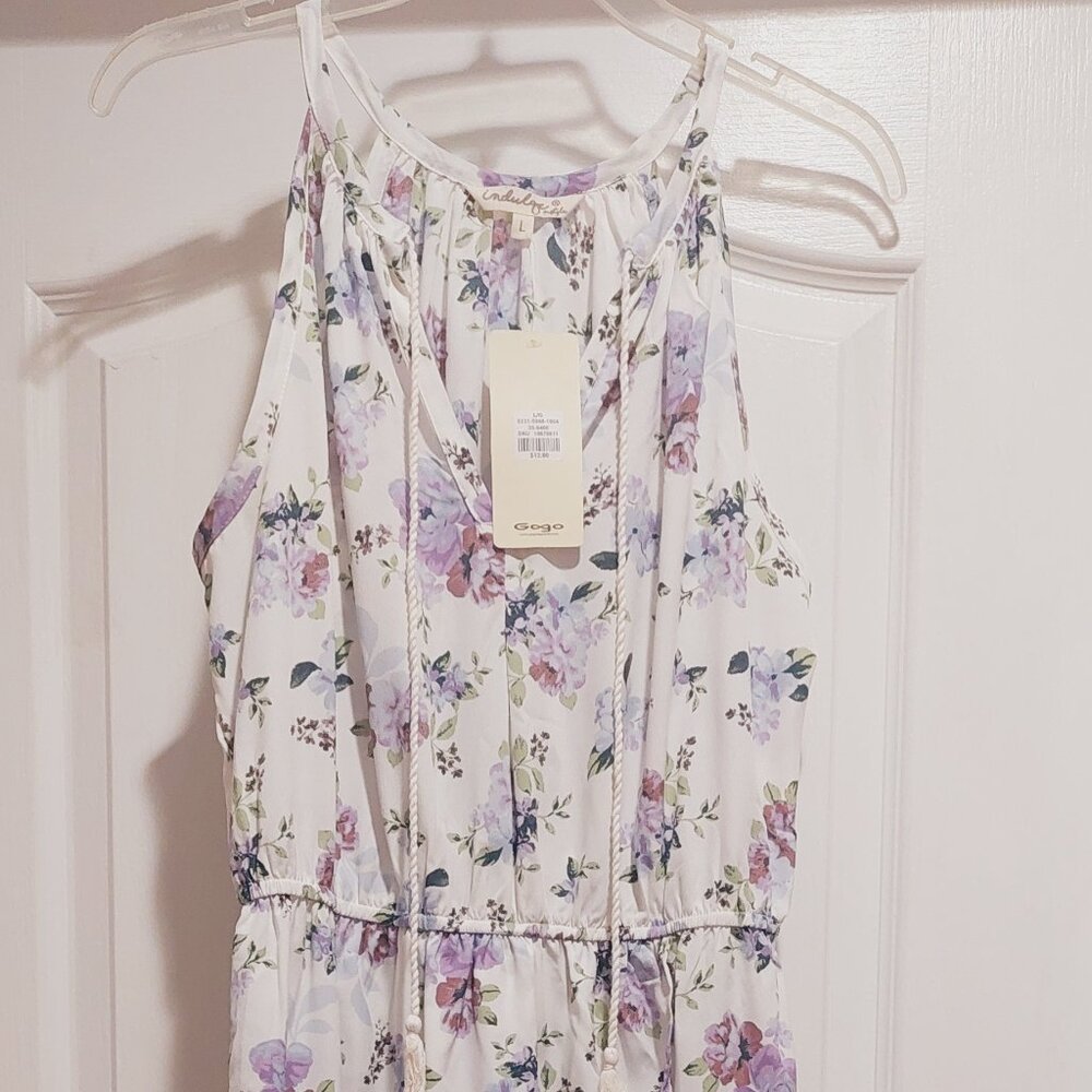 New Long White Floral dress by Indulge Sz L